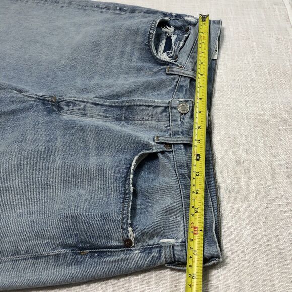 AGOLDE 90s Mid Rise Loose Fit Jeans Women 33 Snapshot Distressed Light Wash - Picture 12 of 15